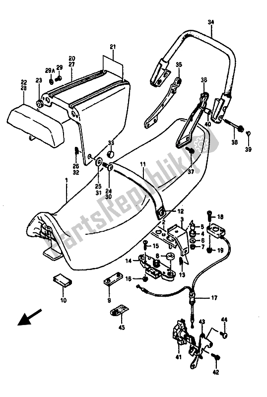 Alle onderdelen voor de Stoel van de Suzuki GSX R 1100 1986