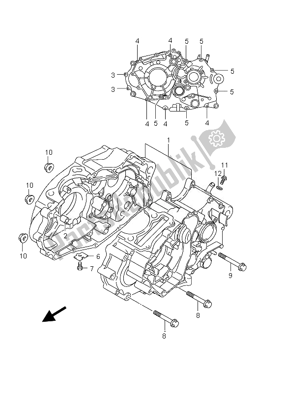 All parts for the Crankcase of the Suzuki DR 125 SM 2010