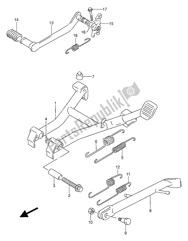 Toutes les pièces pour le Béquille Et Frein Arrière du Suzuki GS 500 EU 1992