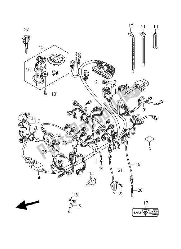 Todas as partes de Chicote De Fiação (e2-e19-e24) do Suzuki GSX R 750 2007