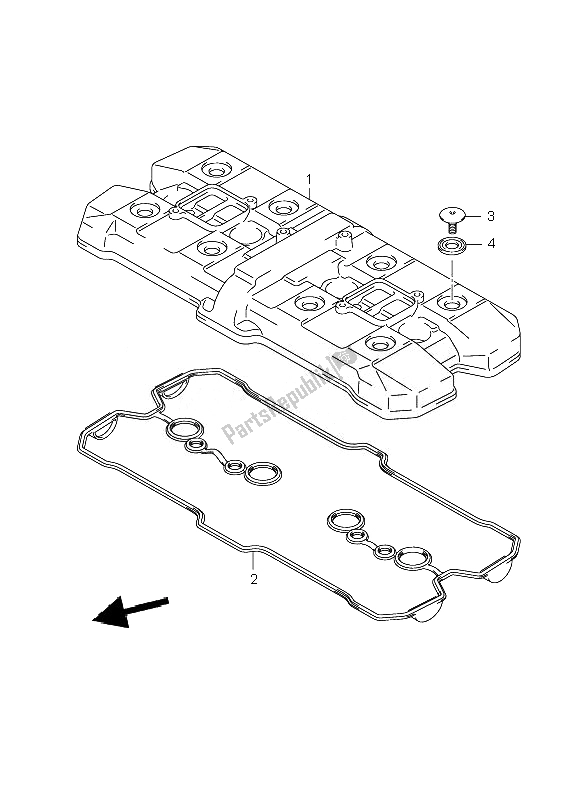 All parts for the Cylinder Head Cover of the Suzuki GSF 650 Nsnasa Bandit 2007