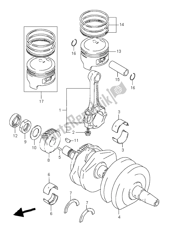 Todas las partes para Cigüeñal de Suzuki GS 500E 1995