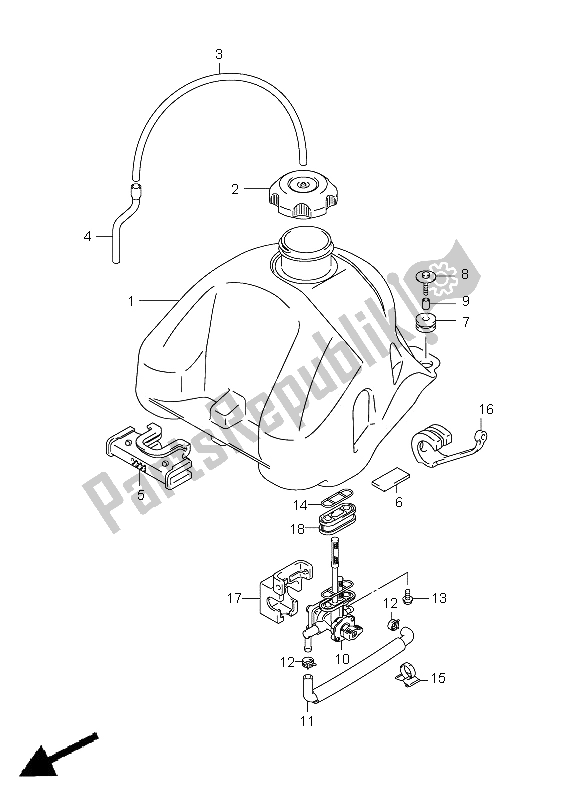 All parts for the Fuel Tank of the Suzuki LT F 250 Ozark 2012