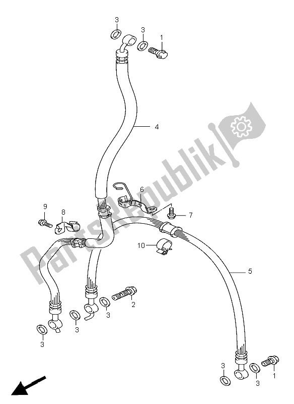 All parts for the Front Brake Hose (gsf650-u-s-su) of the Suzuki GSF 650 Nsnasa Bandit 2006