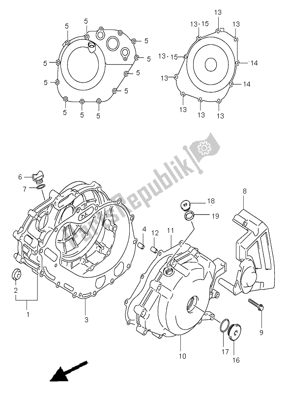 Tutte le parti per il Coperchio Del Carter del Suzuki SV 650 NS 2006