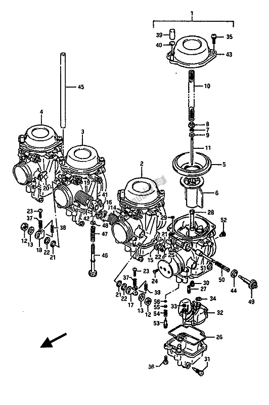 Todas as partes de Carburador do Suzuki GSX R 750 1989