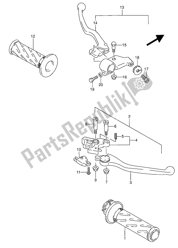 Todas las partes para Palanca De La Manija de Suzuki RF 600 RU 1994