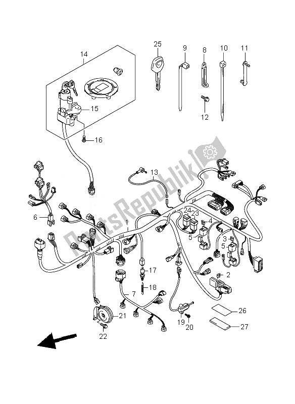 All parts for the Wiring Harness (gsf650sa-sua) of the Suzuki GSF 650 Nsnasa Bandit 2007