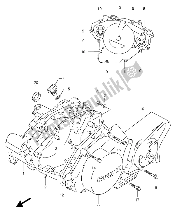 Toutes les pièces pour le Couvercle De Carter du Suzuki RG 125 FU 1993