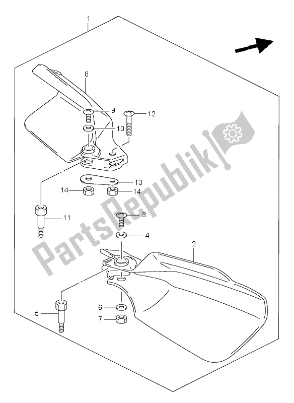 All parts for the Knuckle Cover (option) of the Suzuki DR Z 400S 2000