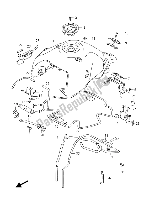 Toutes les pièces pour le Réservoir D'essence du Suzuki DL 650 XA V Strom 2015