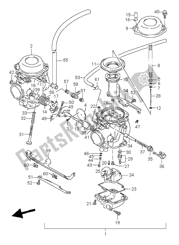 Todas as partes de Carburador do Suzuki GS 500E 1996