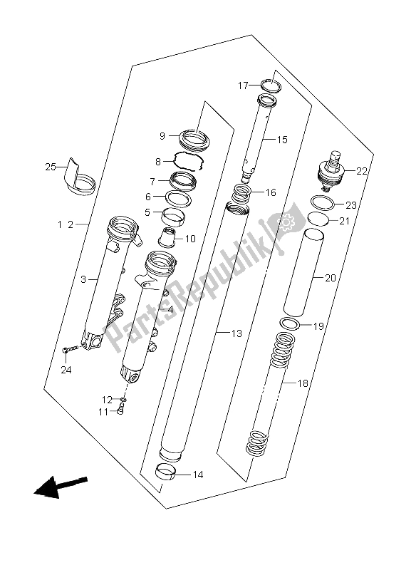 Toutes les pièces pour le Amortisseur De Fourche Avant du Suzuki GSF 650 Nsnasa Bandit 2008