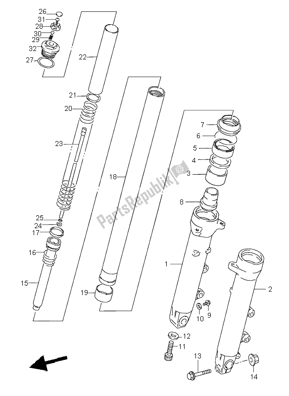 Todas las partes para Amortiguador Delantero de Suzuki GSX 600F 1995