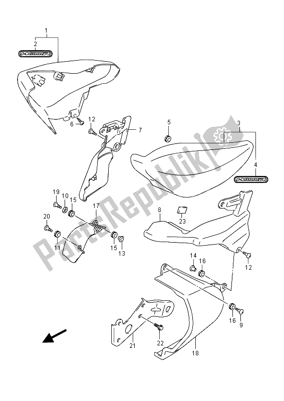 Todas las partes para Cubierta Lateral (vzr1800uf E19) de Suzuki VZR 1800 M Intruder 2014