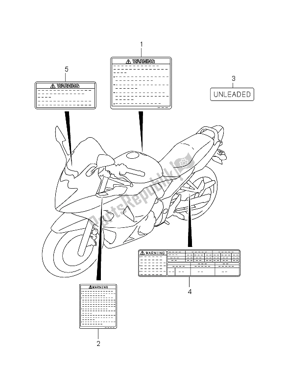 All parts for the Label of the Suzuki GSX 650F 2008