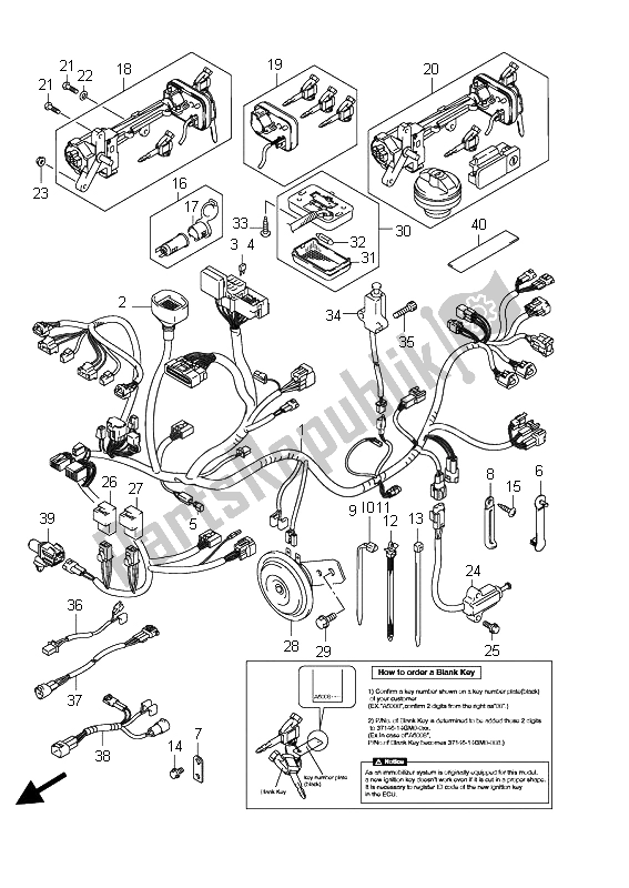 Tutte le parti per il Cablaggio (an400 E19) del Suzuki Burgman AN 400 AZA 2011