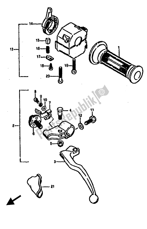 Todas las partes para Interruptor De La Manija Izquierda de Suzuki RG 500C Gamma 1987