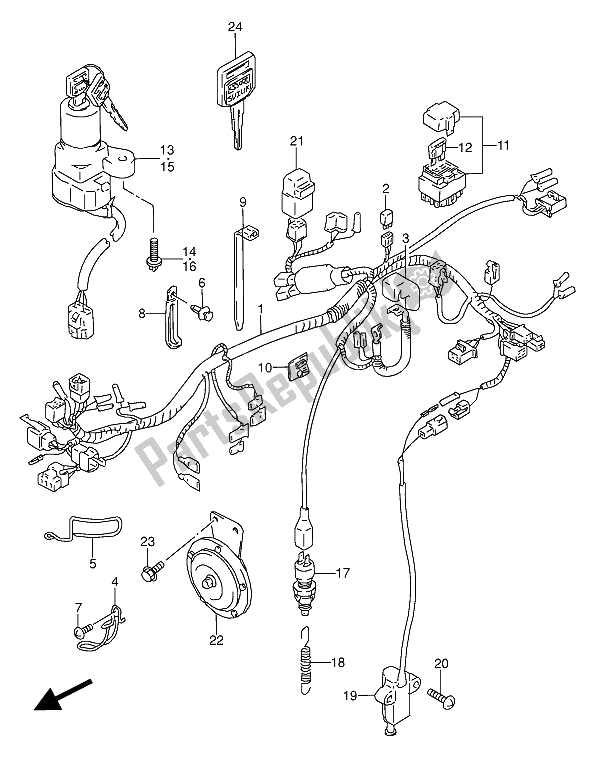 Todas as partes de Chicote De Fiação do Suzuki GS 500 EU 1989