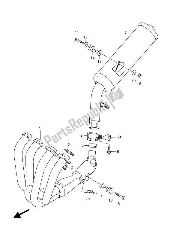 Alle onderdelen voor de Geluiddemper van de Suzuki GSF 650 Sasa Bandit 2012