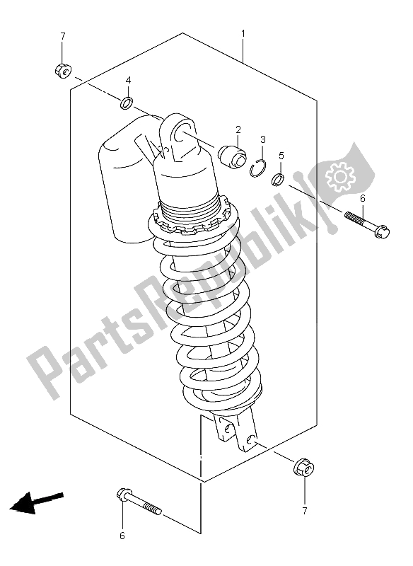 All parts for the Rear Shock Absorber (e24) of the Suzuki DR Z 400E 2004