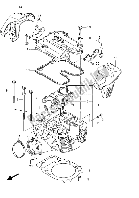Wszystkie części do G? Owica Cylindra (ty?) (vzr1800 E02) Suzuki VZR 1800 BZ M Intruder 2015