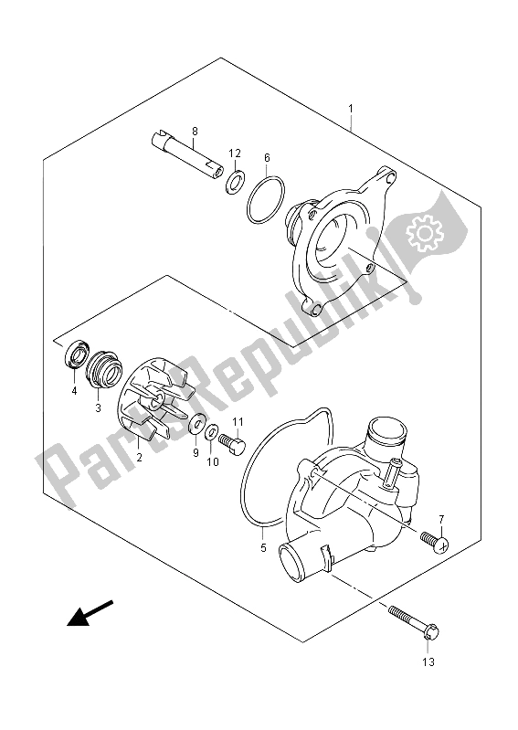 Tutte le parti per il Pompa Dell'acqua del Suzuki VZR 1800 NZR M Intruder 2012