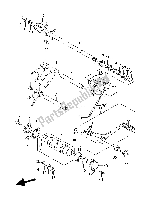 Alle onderdelen voor de Schakelen van de Suzuki GSF 1250 SA Bandit 2010