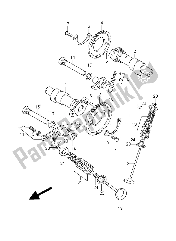 Tutte le parti per il Albero A Camme E Valvola del Suzuki VZ 800Z Intruder 2007