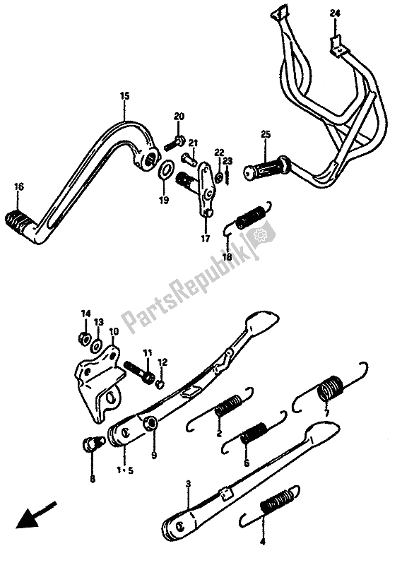 All parts for the Stand of the Suzuki GSX R 750X 1987