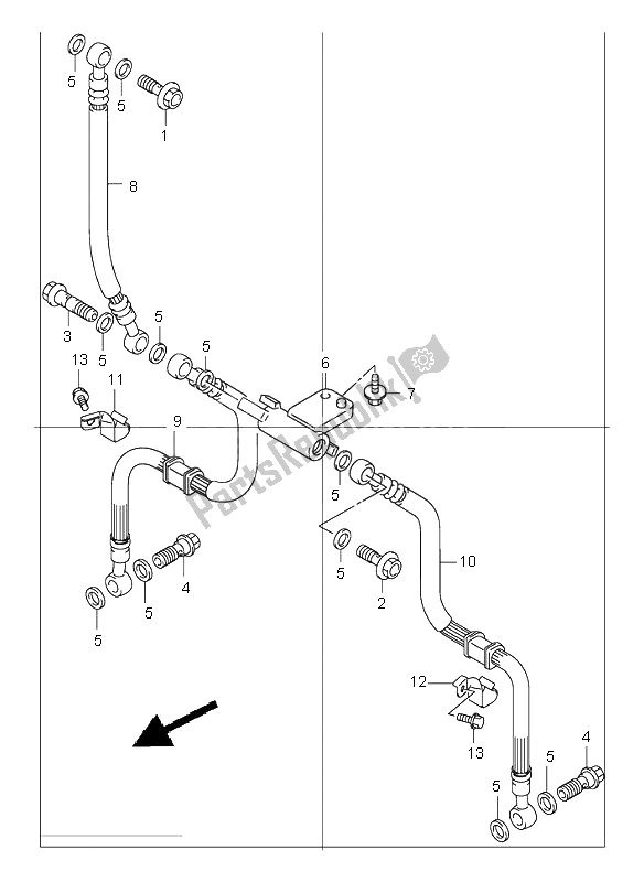 Todas las partes para Manguera De Freno Delantero de Suzuki GSF 1200 NS Bandit 2001