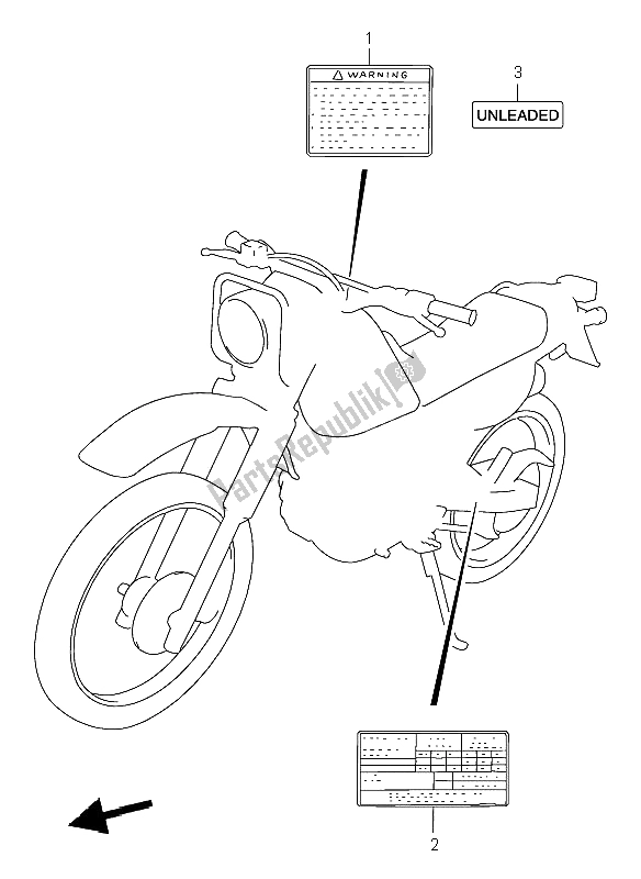 Wszystkie części do Etykieta Suzuki DR 125 SE 2001