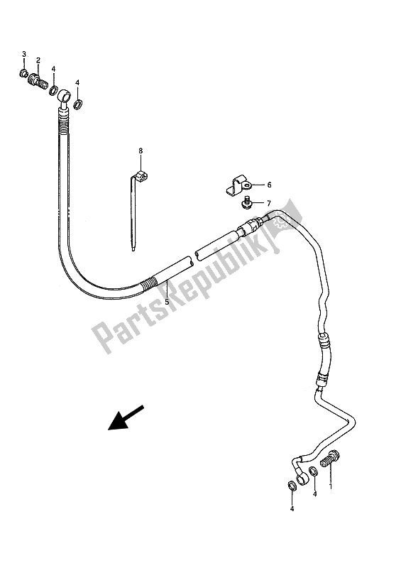 All parts for the Clutch Hose of the Suzuki VS 1400 Glpf Intruder 1994