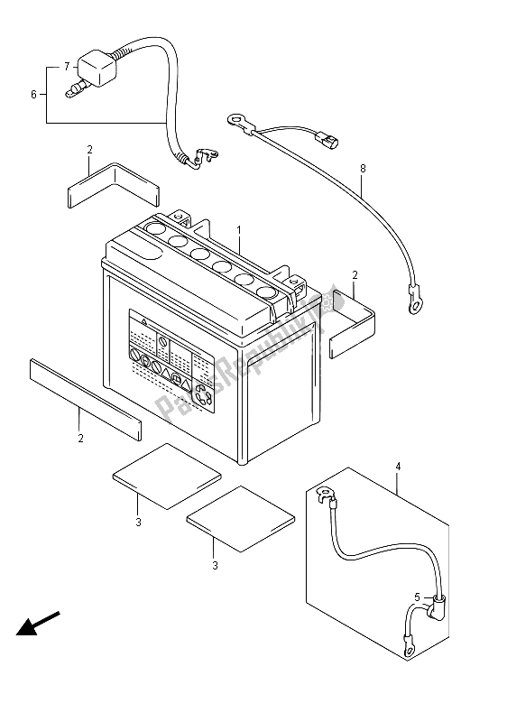 All parts for the Battery of the Suzuki VZ 800 Intruder 2015