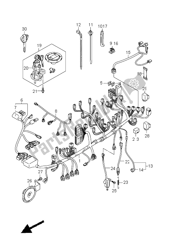 All parts for the Wiring Harness (gsx-r600ue E21) of the Suzuki GSX R 600 2011