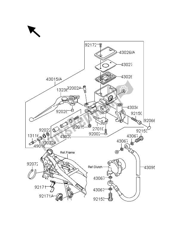 Toutes les pièces pour le Maître-cylindre D'embrayage du Suzuki VZ 1600 Marauder 2004