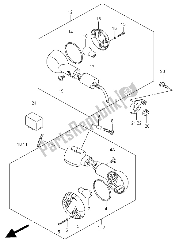 Todas las partes para Lámpara De Señal De Giro de Suzuki VL 125 Intruder 2005