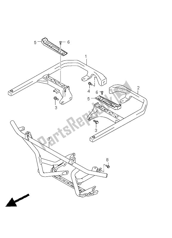 All parts for the Footrest of the Suzuki LT A 750 XPZ Kingquad AXI 4X4 2012
