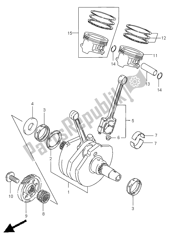 Toutes les pièces pour le Vilebrequin du Suzuki VS 800 Intruder 2002