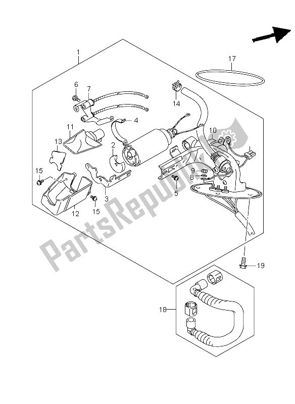 All parts for the Fuel Pump of the Suzuki VZ 800 Marauder 2005