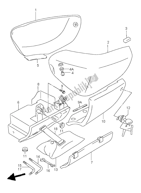 Tutte le parti per il Copertura Del Telaio del Suzuki VL 1500 Intruder LC 1999