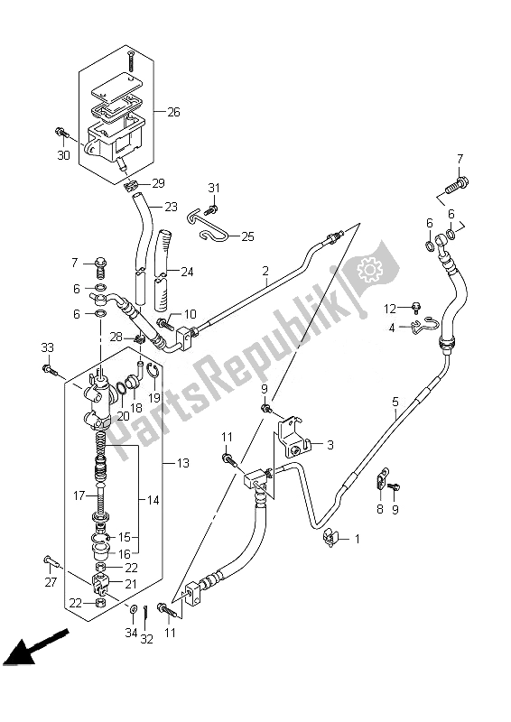 Tutte le parti per il Pompa Freno Posteriore del Suzuki VZ 1500 Intruder 2010