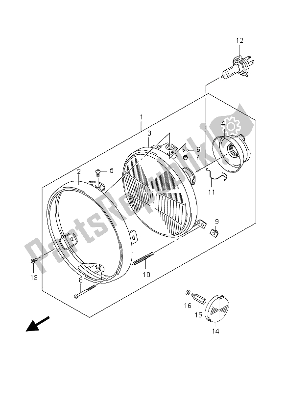 All parts for the Headlamp (gs500 P24) of the Suzuki GS 500 EF 2004