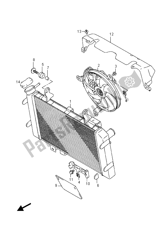 Todas las partes para Radiador (dl650xaue) de Suzuki DL 650 XA V Strom 2015