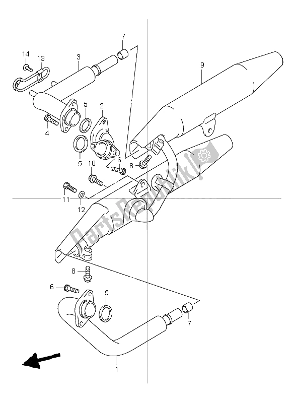 Tutte le parti per il Silenziatore del Suzuki VL 125 Intruder 2003