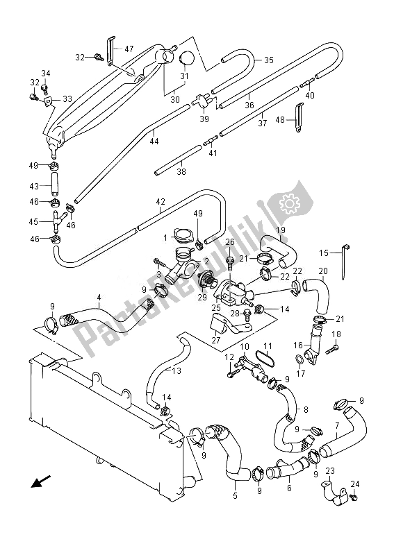 All parts for the Radiator Hose of the Suzuki GSF 1250 SA Bandit 2014