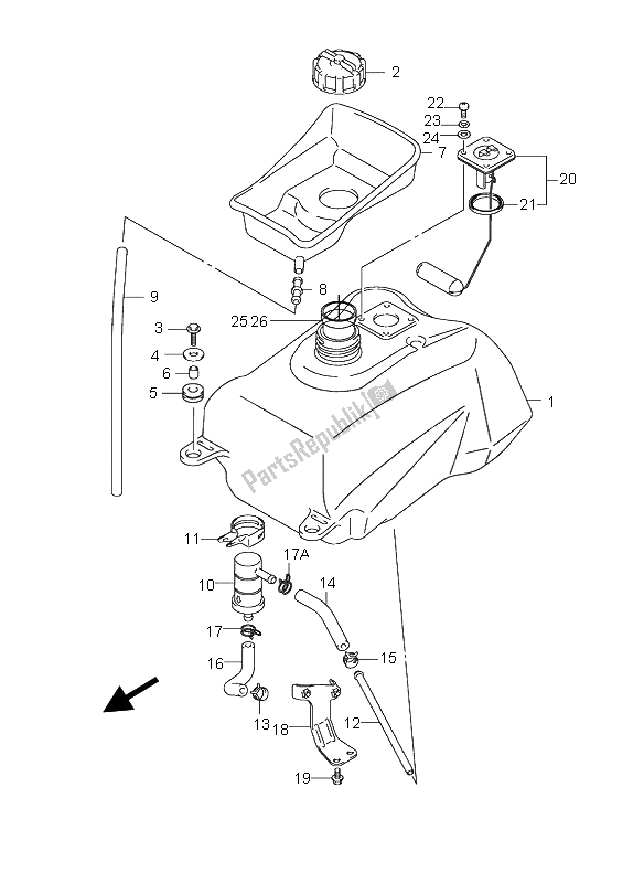 Todas as partes de Tanque De Combustível do Suzuki UH 125 Burgman 2005