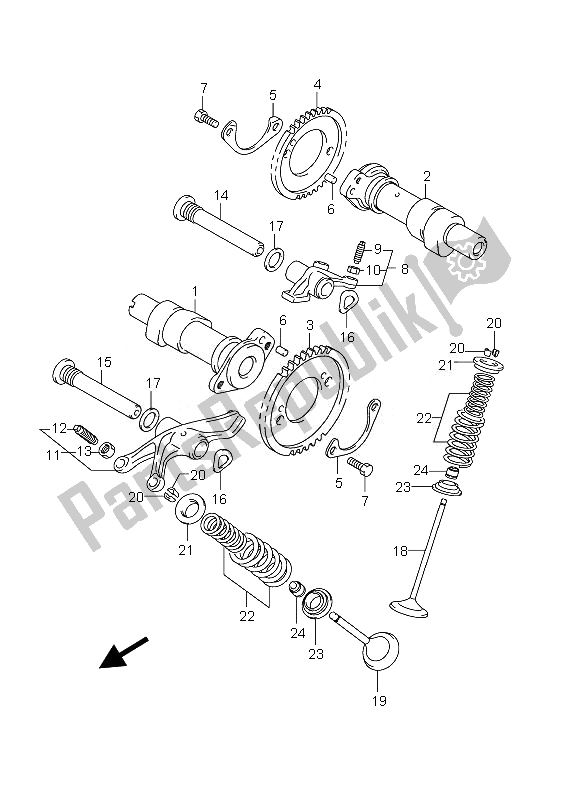 Todas las partes para árbol De Levas Y Válvula de Suzuki VZ 800 Intruder 2010