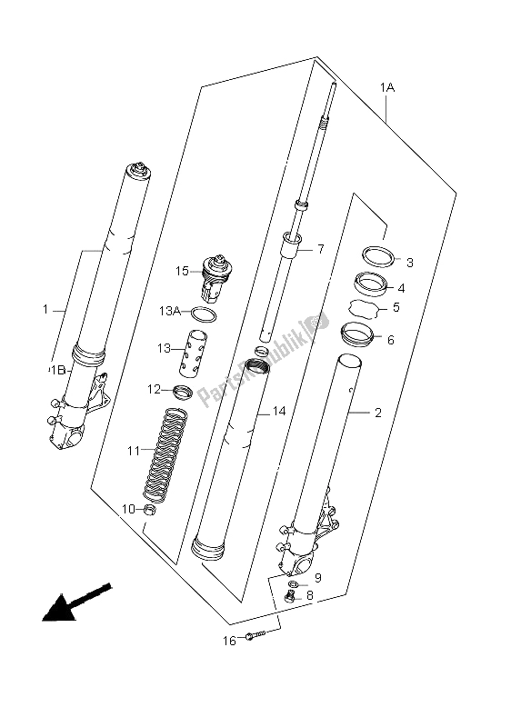 Tutte le parti per il Ammortizzatore Anteriore del Suzuki GSX R 1000 2001