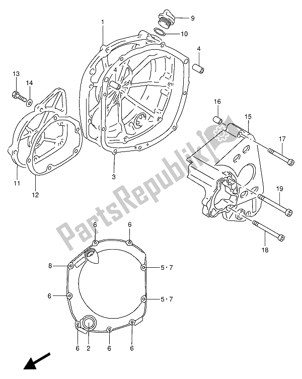 Tutte le parti per il Coperchio Del Carter del Suzuki RF 900R 1994